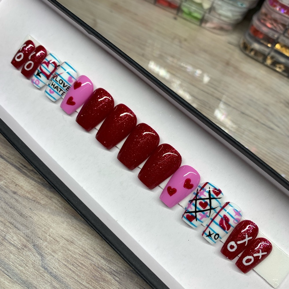 Love Note Valentine’s Day Nails